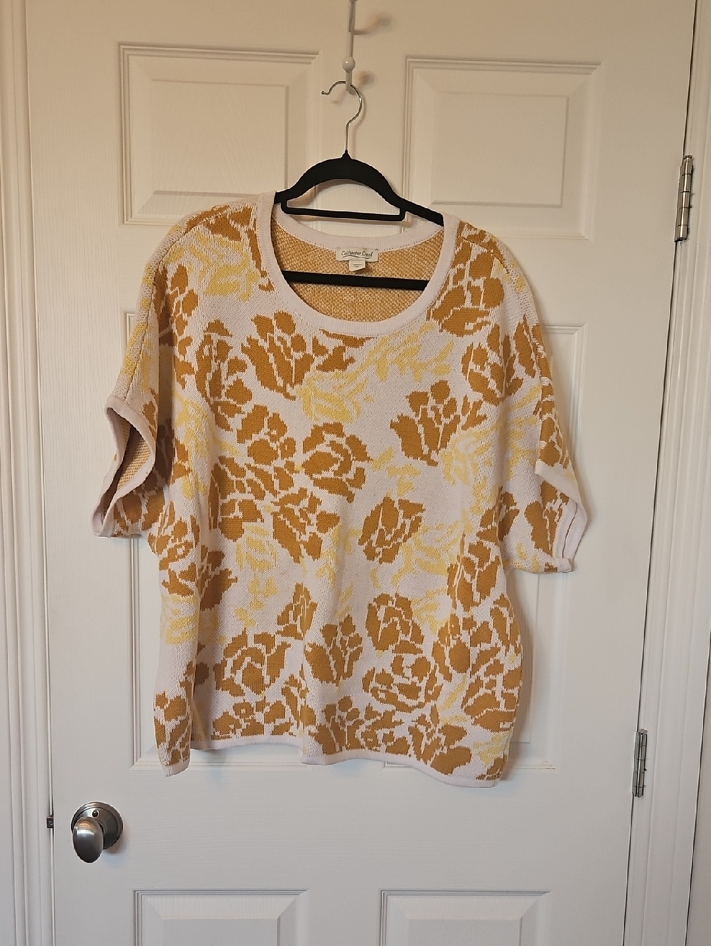Coldwater Creek Yellow-Cream Knit Top
